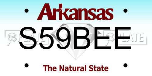 S59BEE Arkansas License Plate