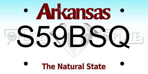 S59BSQ Arkansas License Plate