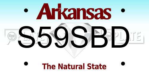 S59SBD Arkansas License Plate