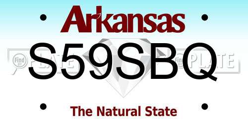 S59SBQ Arkansas License Plate