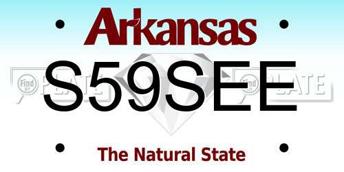 S59SEE Arkansas License Plate