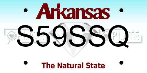 S59SSQ Arkansas License Plate