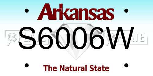 S6006W Arkansas License Plate