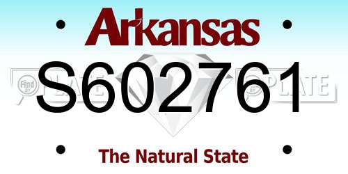 S602761 Arkansas License Plate