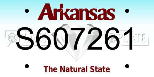 S607261 Arkansas License Plate