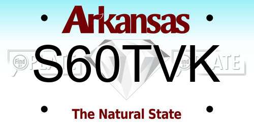 S60TVK Arkansas License Plate