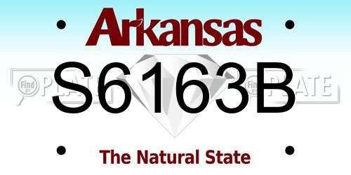 S6163B Arkansas License Plate