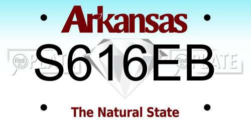 S616EB Arkansas License Plate