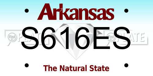 S616ES Arkansas License Plate