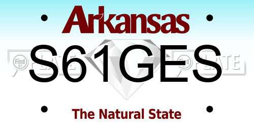 S61GES Arkansas License Plate