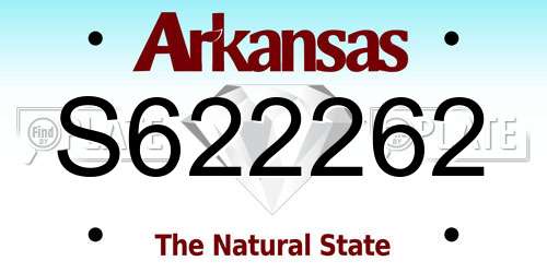 S622262 Arkansas License Plate