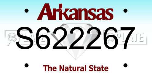 S622267 Arkansas License Plate