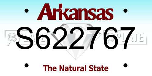 S622767 Arkansas License Plate