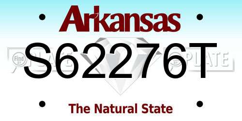 S62276T Arkansas License Plate