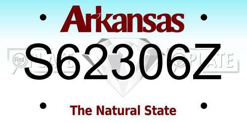 S62306Z Arkansas License Plate