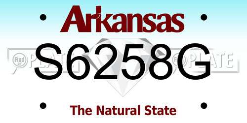S6258G Arkansas License Plate