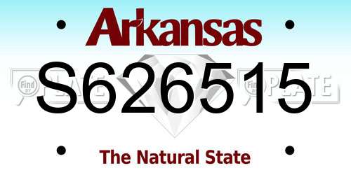 S626515 Arkansas License Plate