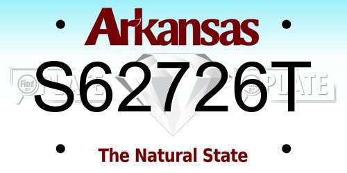 S62726T Arkansas License Plate