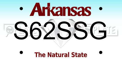 S62SSG Arkansas License Plate