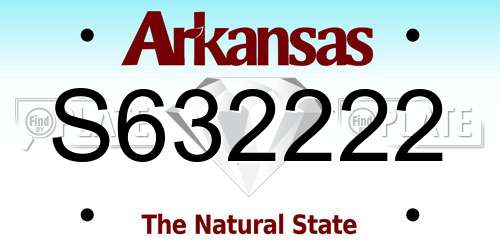 S632222 Arkansas License Plate