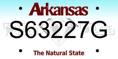S63227G Arkansas License Plate