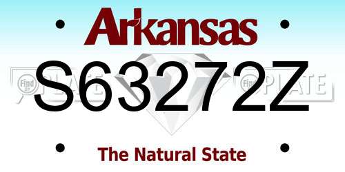 S63272Z Arkansas License Plate