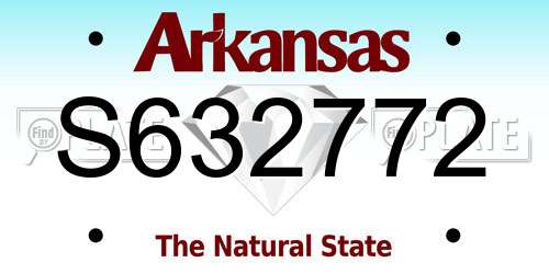 S632772 Arkansas License Plate