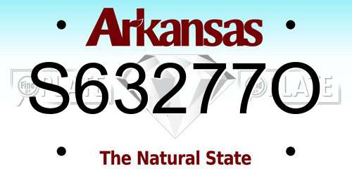 S63277O Arkansas License Plate