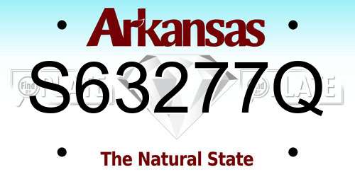 S63277Q Arkansas License Plate