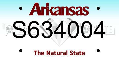 S634004 Arkansas License Plate