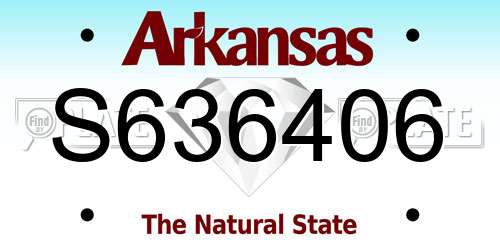 S636406 Arkansas License Plate