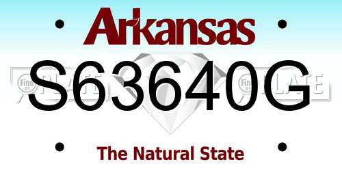 S63640G Arkansas License Plate