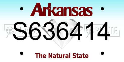 S636414 Arkansas License Plate