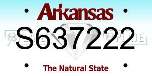 S637222 Arkansas License Plate