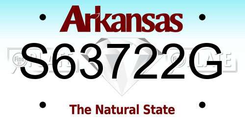 S63722G Arkansas License Plate