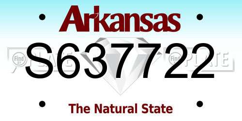 S637722 Arkansas License Plate