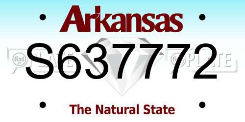 S637772 Arkansas License Plate