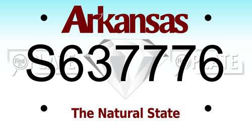 S637776 Arkansas License Plate