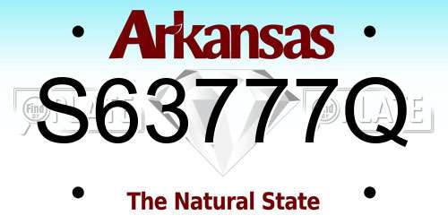 S63777Q Arkansas License Plate