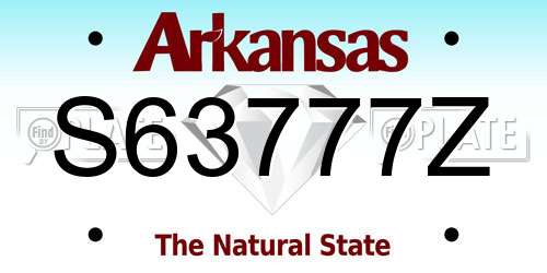 S63777Z Arkansas License Plate