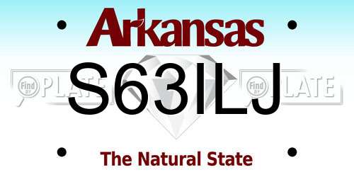 S63ILJ Arkansas License Plate