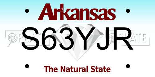 S63YJR Arkansas License Plate