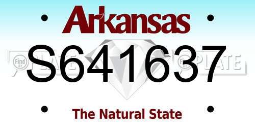 S641637 Arkansas License Plate