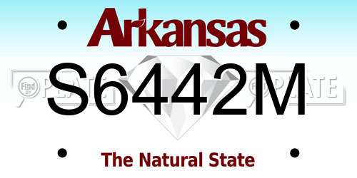 S6442M Arkansas License Plate