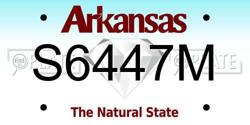 S6447M Arkansas License Plate