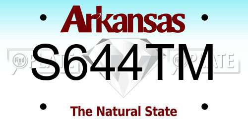 S644TM Arkansas License Plate