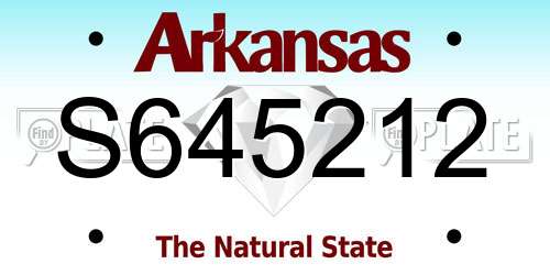 S645212 Arkansas License Plate