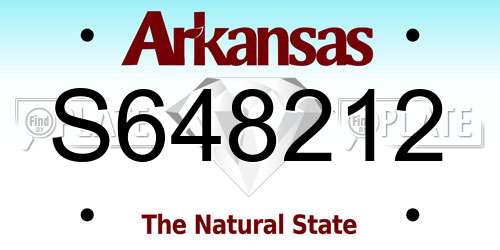 S648212 Arkansas License Plate