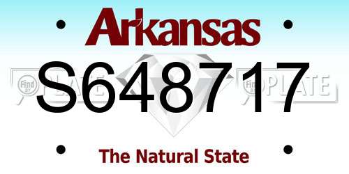 S648717 Arkansas License Plate