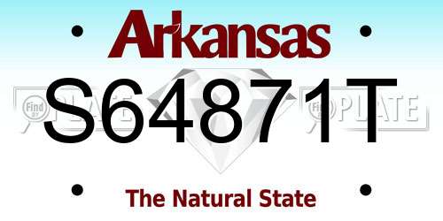 S64871T Arkansas License Plate